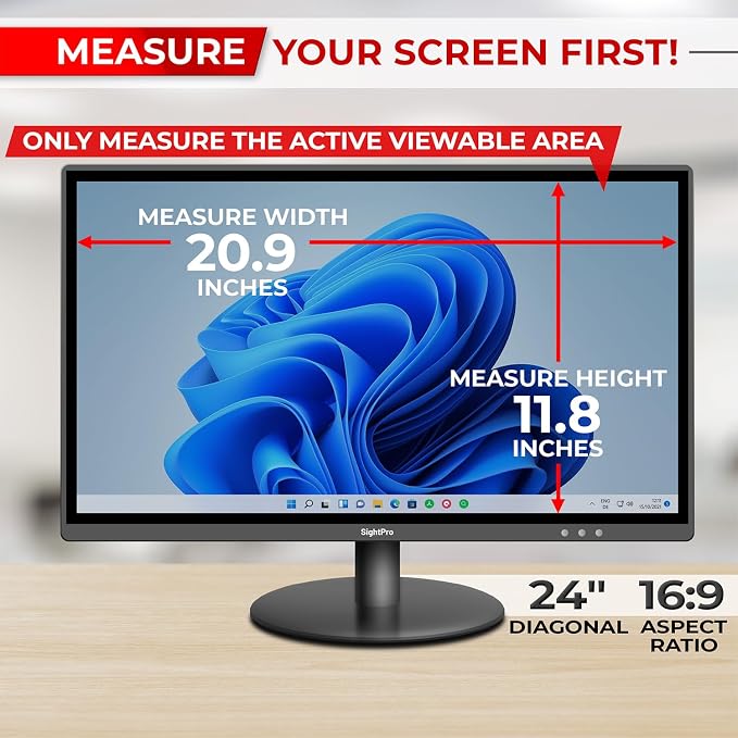 24 Inch 16:9 Computer Privacy Screen Filter