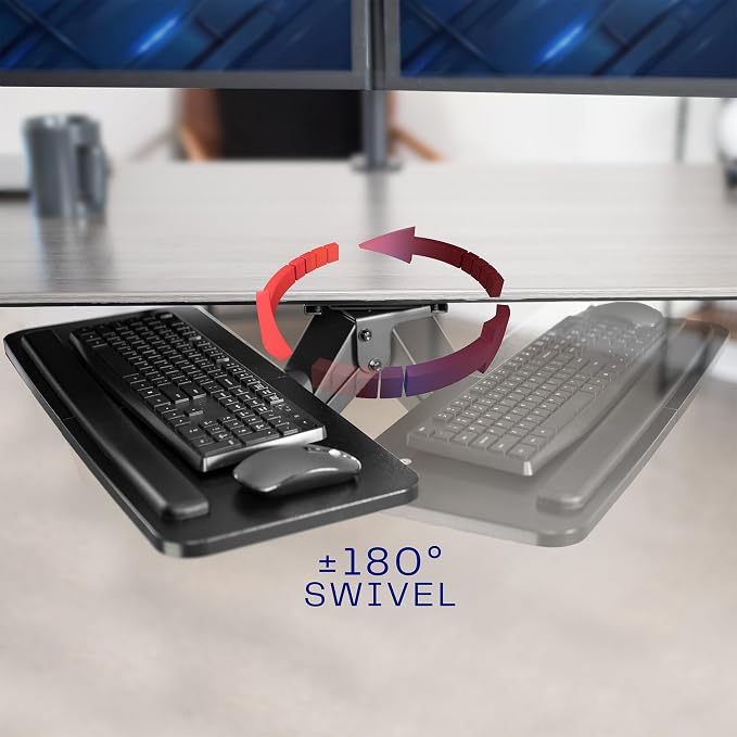 VIVO Adjustable Computer Keyboard & Mouse Platform Tray Ergonomic Under Table