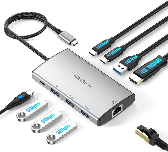 RSHTECH 9-in-1 USB C Hub Multiport Adapter