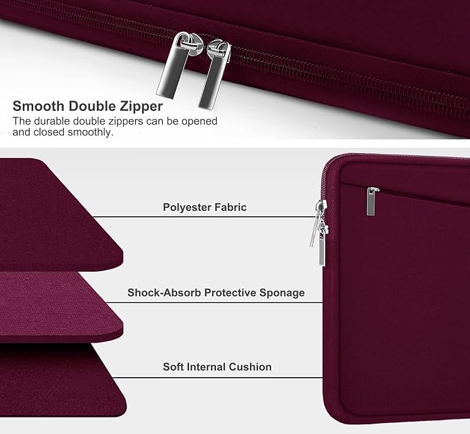 Laptop Sleeve 15.6 inch, Durable Computer Carrying Bag Protective Case