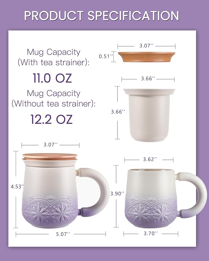 ZENS Tea Mug with Infuser and Lid