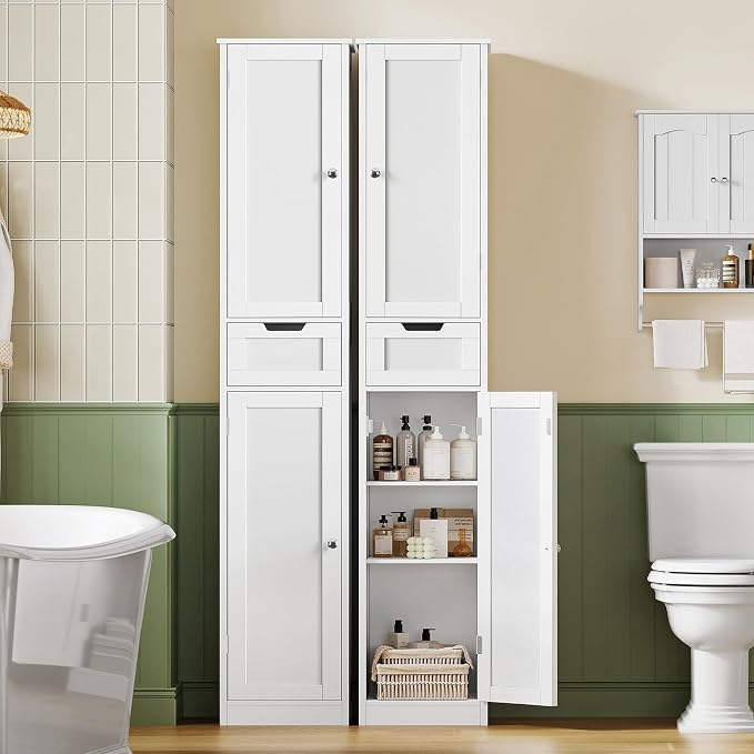 Tall Bathroom Cabinet, Slim Narrow Bathroom Storage Cabinet