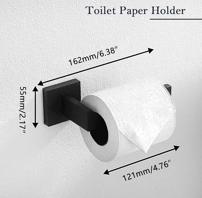 Bathroom Accessories Towel Bar Set: 20 Pieces Matte Black Bathroom
