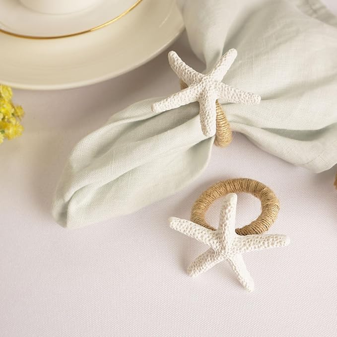 Starfish Napkin Rings Set of 12, Dinner Party, Theme Party, Coastal Table Decor