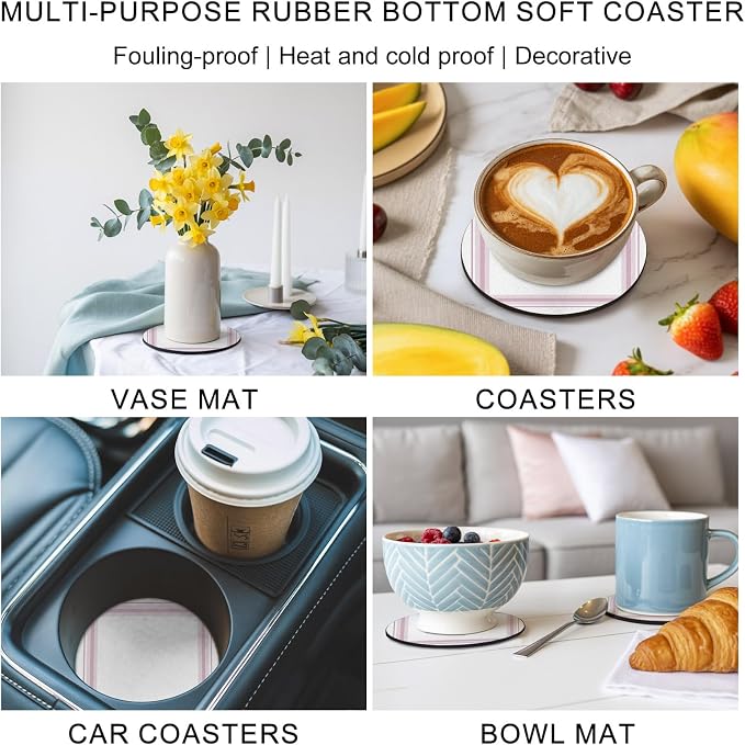 Modern Minimalist Styles Coasters Set of 2 Absorbent Coasters