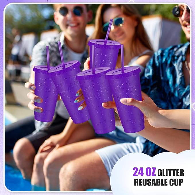 Uiifan 6 Pcs 24 oz Reusable Tumbler