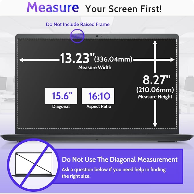15.6 Inch Laptop Privacy Screen Compatible
