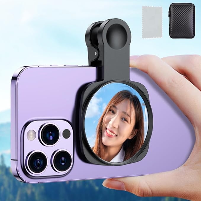 WOWNOVA Clip Selfie Mirror for Phone Back Camera