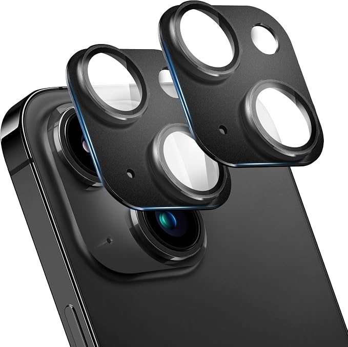 2 Pack Camera Lens Protector for iPhone 15 / iPhone 15 Plus, AR Tempered Glass