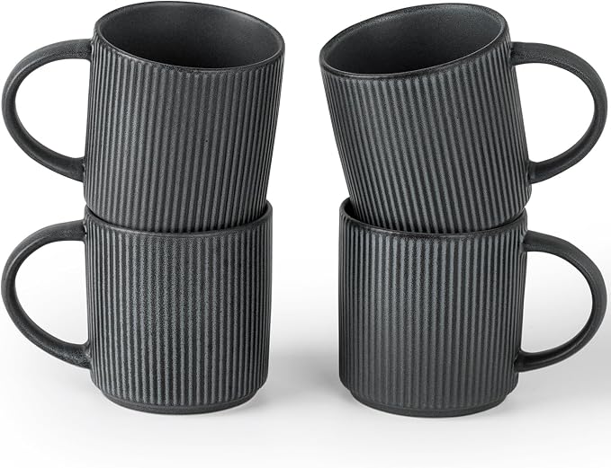 famiware Coffee Mug Set for 4, Star 12 oz Catering Mugs Cup Set