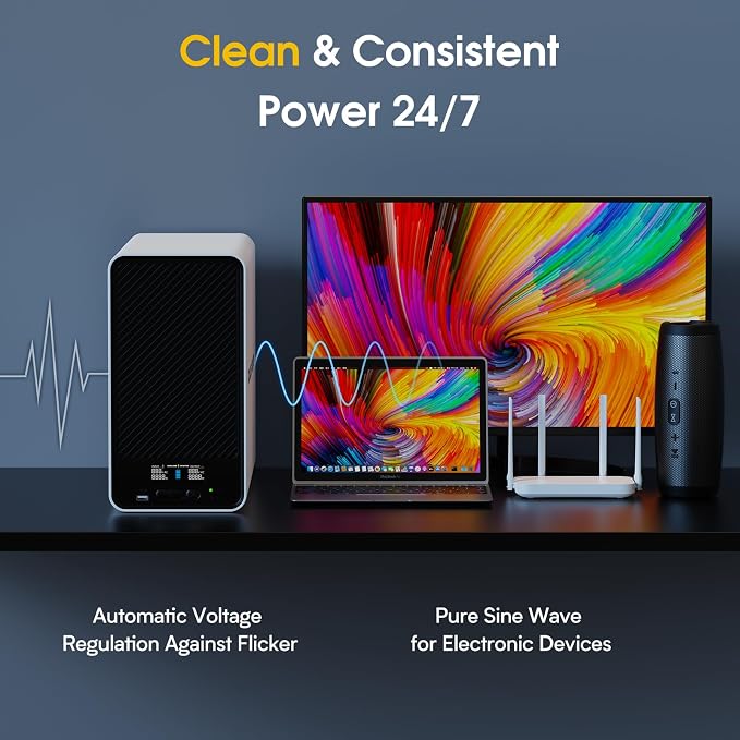 1500VA/1200W Lithium UPS Battery Backup and Surge Protector, Backup Battery