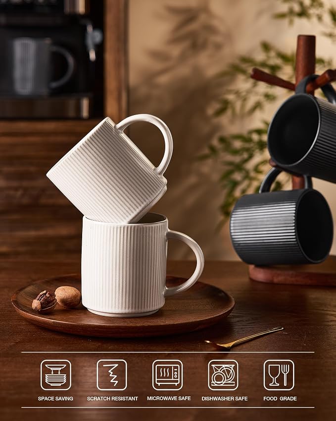 famiware Coffee Mug Set for 6, Star 16 oz Catering Mugs Cup Set