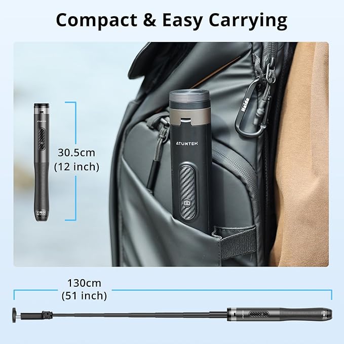 ATUMTEK 51" Selfie Stick Tripod, All in One Extendable Phone Tripod Stand