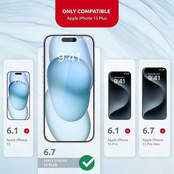 Glass Screen Protector for iPhone 15 Plus – Tempered Glass Screen Protector