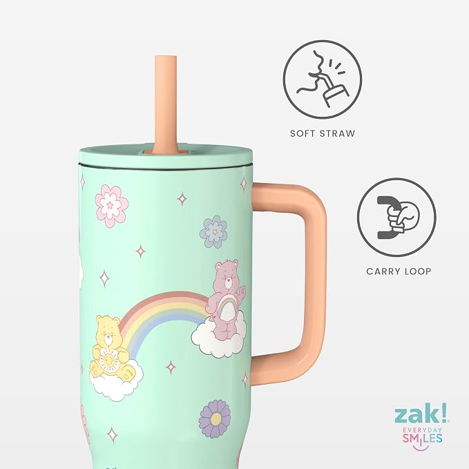 Zak Designs Care Bears 30oz Spill-Proof Insulated Stainless Steel Tumbler | BPA