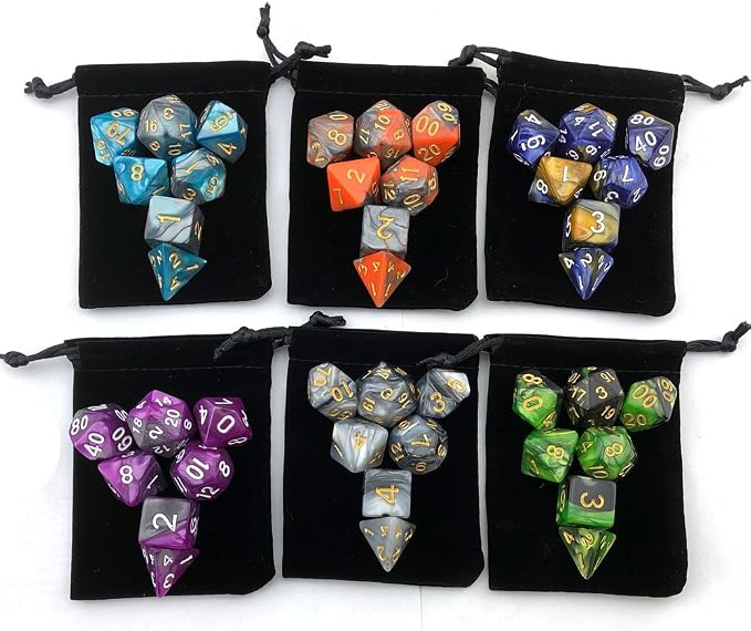 SmartDealsPro Double-Colors Polyhedral Dice Sets