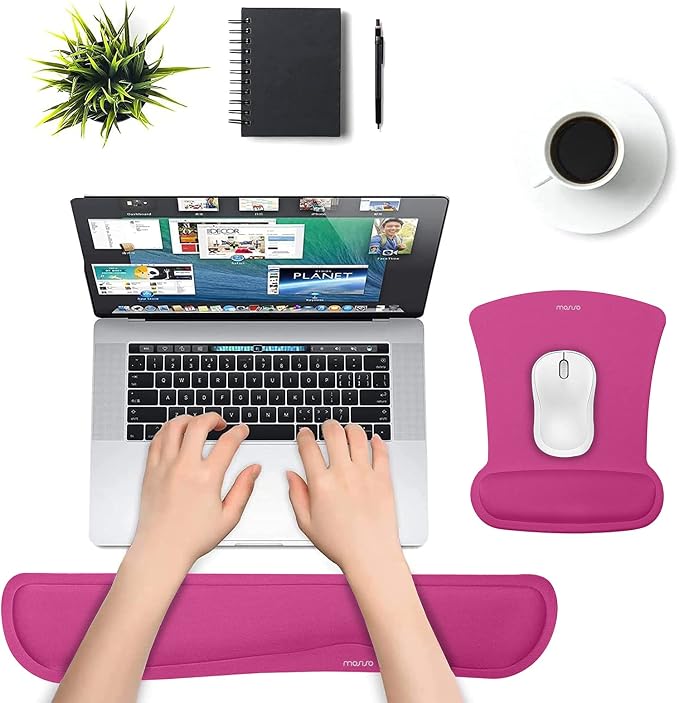 MOSISO Wrist Rest Support for Mouse Pad & Keyboard Set, Ergonomic Mousepad