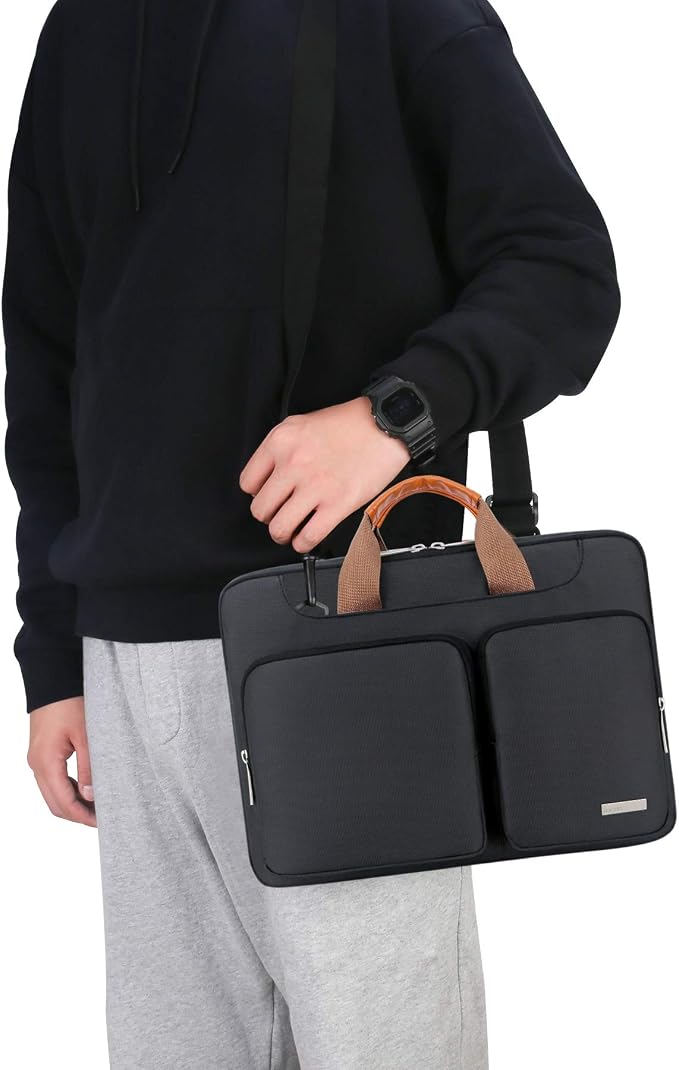 Lacdo 360° Protective Laptop Shoulder Bag, 16 inch Laptop Sleeve Case