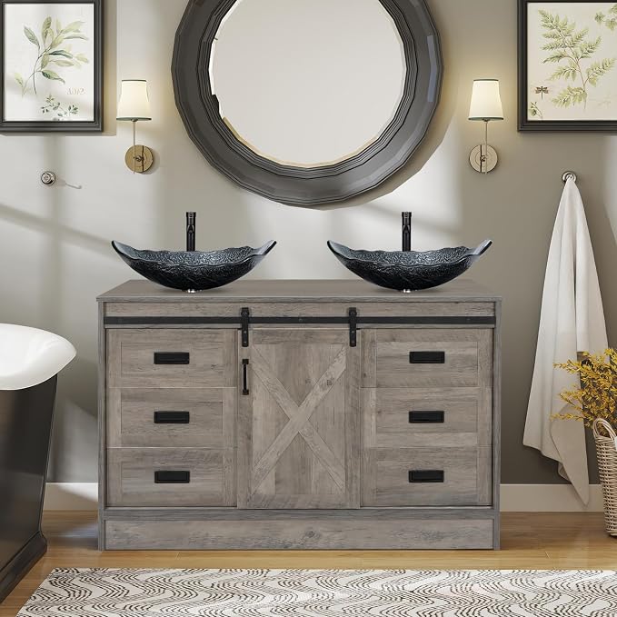 48" Barn Door Bathroom Vanity