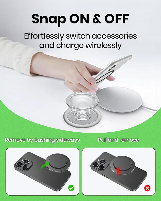 Solid Color Button Phone Grip – Minimalist Design, Durable and Lightweight