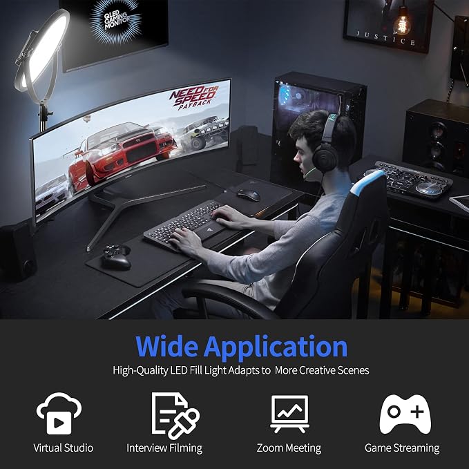 GVM Desk Mount LED Video Light, Bi-Color Professional Light