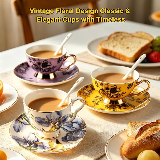 Bone China Tea Cup and Saucer Set