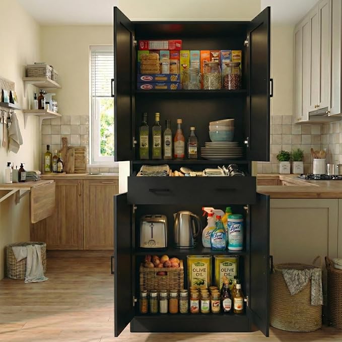 71" Tall Kitchen Pantry Cabinet, Freestanding Storage Cabinet