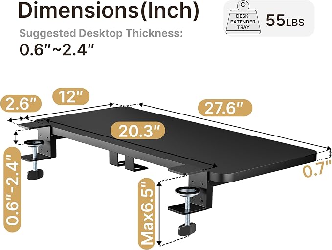 Desk Extender Tray, Desk Extension