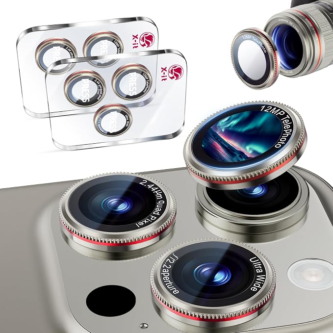 X-it 2 Pack Camera Lens Protector, Shatterproof Anti-Scratch Ultra HD Camera