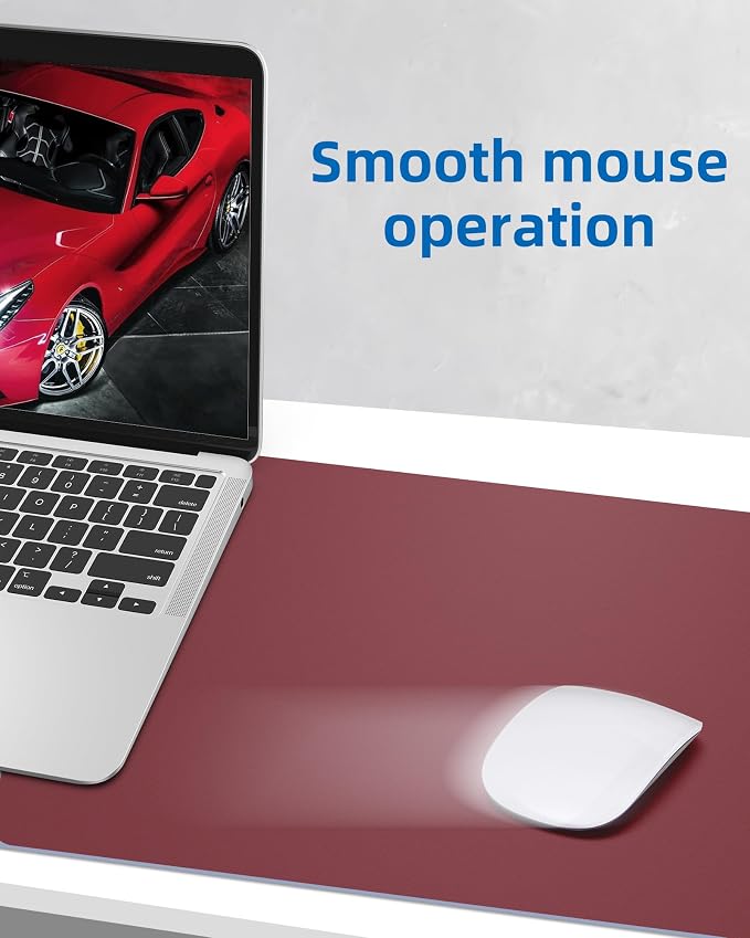 AFIING Leather Desk Pad Protector, Mouse Pad, Office Desk Mat, Non-Slip PU