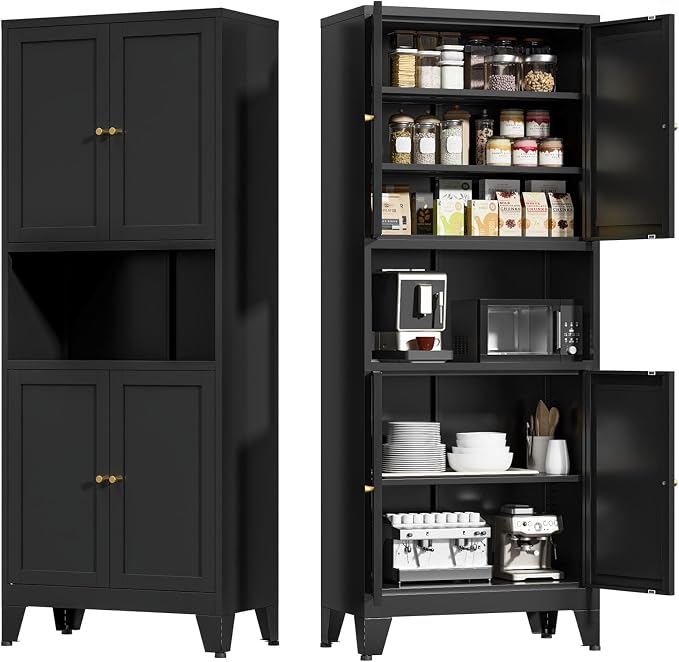 Metal Kitchen Pantry Cabinet, Freestanding Cupboards