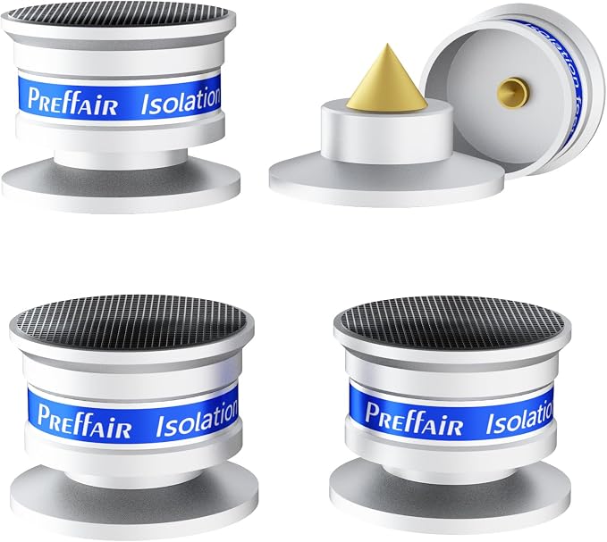 Preffair HiFi Speaker Isolation Feet Spikes, Aluminum Shockproof Turntable