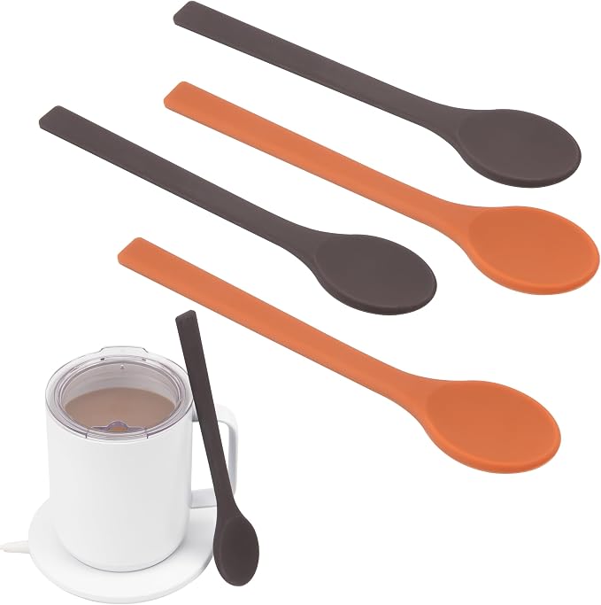 4PCs Silicone Stirring Spoons for Coffee Tea | 6.85-Inch Coffee&Espresso