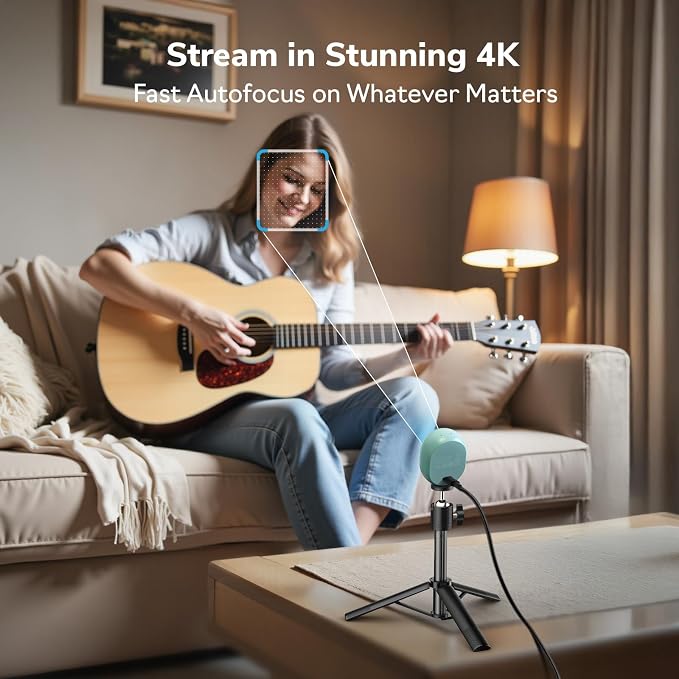 EMEET Piko 4K Webcam for Streaming, World’s 1st Dual-Camera AI-Powered 4K