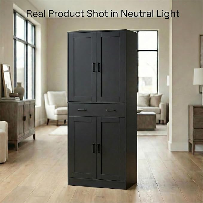 71" Tall Kitchen Pantry Cabinet, Freestanding Storage Cabinet