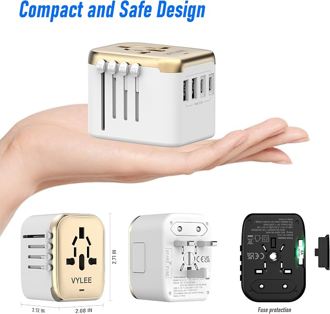 Universal International Power Travel Plug Adapter, 5 in 1 European Travel Plug