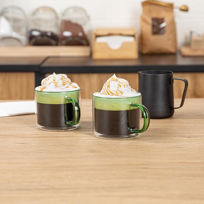 Restaurantware Coffee Cups 2 Pack of 11 oz Double Wall Glass Insulated Coffee