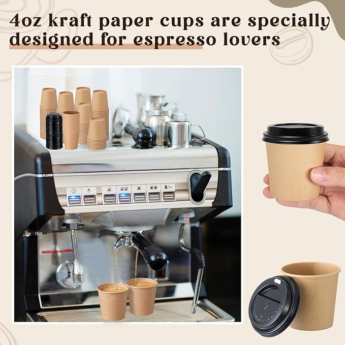 100 Sets 4 oz Disposable Espresso Cup