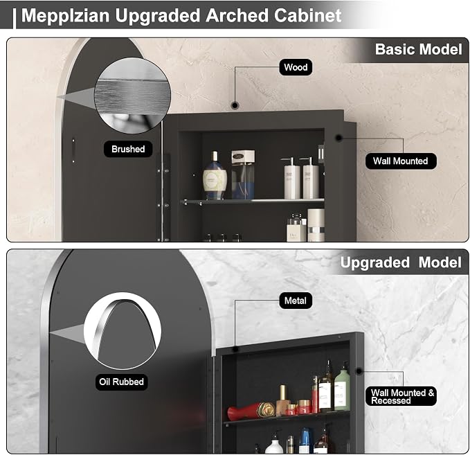 20x31 Inch Arched Medicine Cabinet