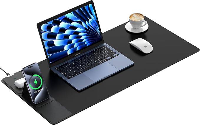 TopMade Mouse Pad with 15W Wireless Charging & Phone Holder, 31.5" x 15.75" XXL
