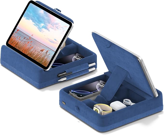 KDD Tablet Pillow Stand with Storage, Foldable iPad Holder