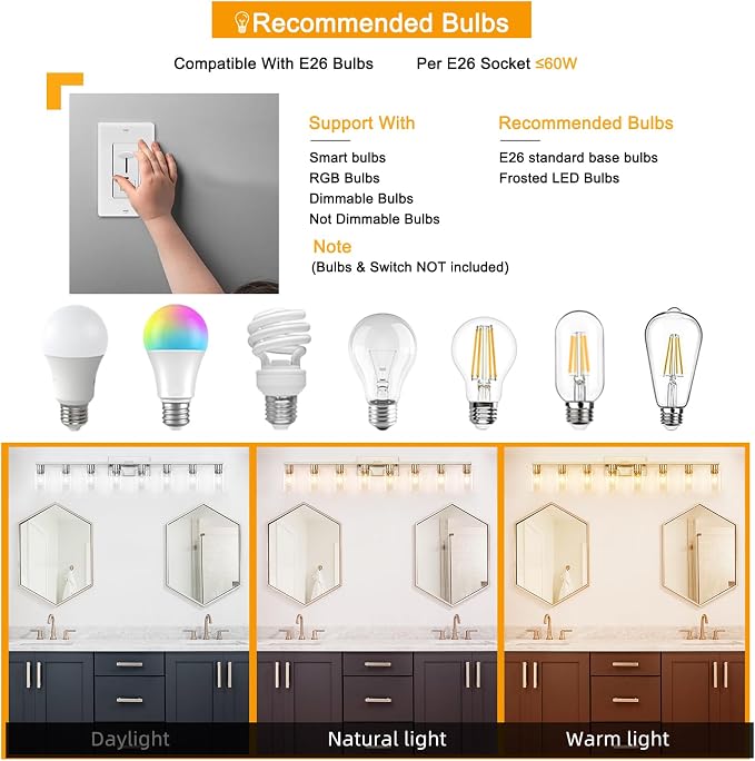 8 Light Bathroom Vanity Light