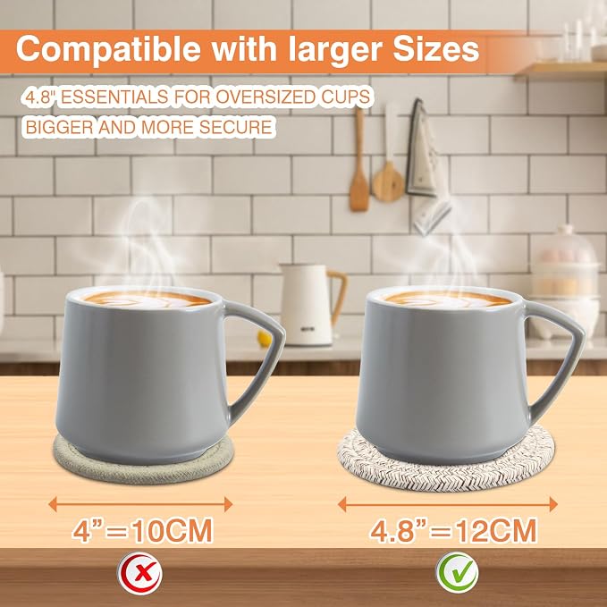 Large 4.8" Cotton Coasters for Drinks Set of 2