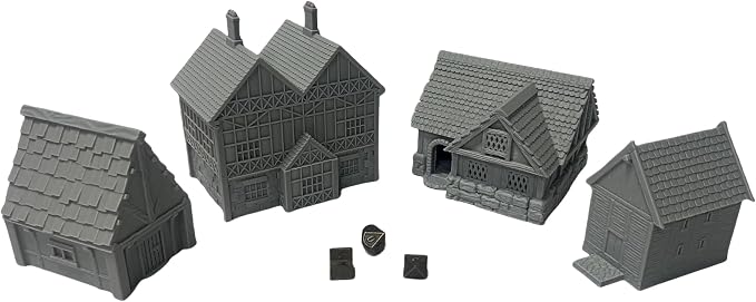 Tabletop Miniature Little Town Building Terrains Compatible - 18mm Scale