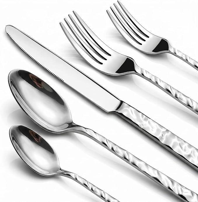 NICE KITCHEN Silverware Set, 40 Piece Heavy Duty Silverware Cutlery Sets |