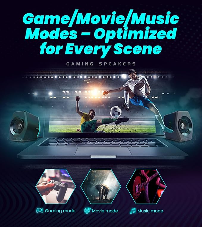 Edifier Hecate RGB Gaming Speakers, 32W Peak Power, Game/Movie/Music Modes