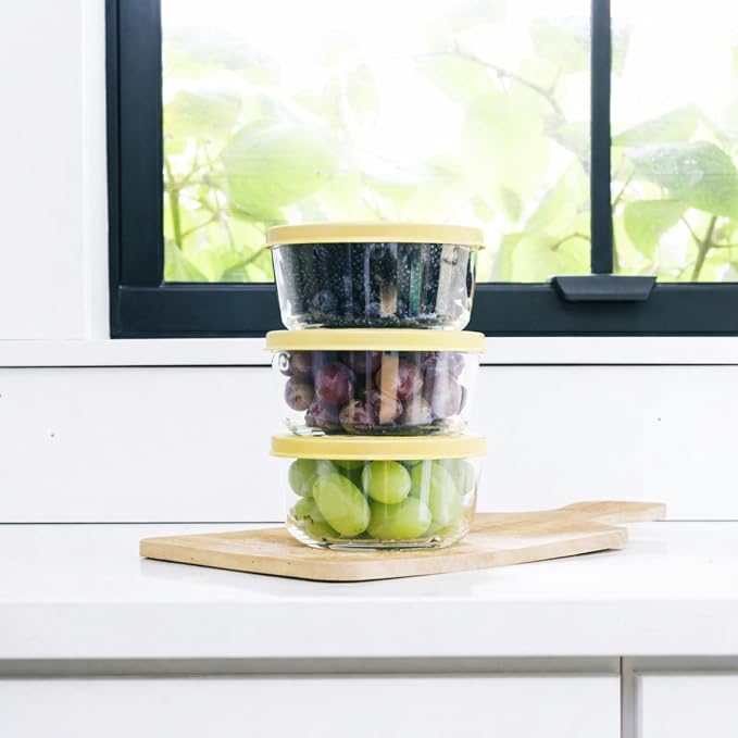 12-Piece Glass Food Storage Containers Set | 2-Cup, Leakproof | Microwave