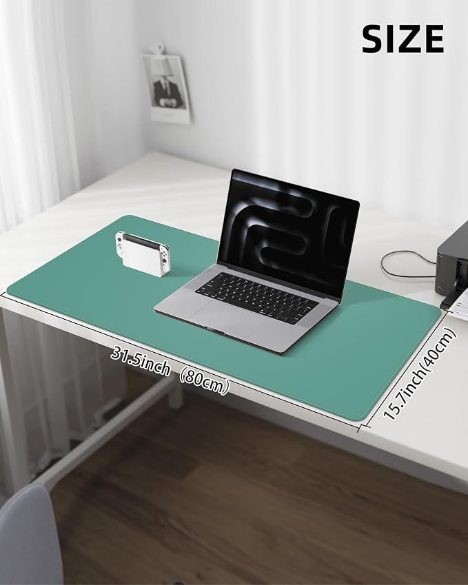 Leather Desk Pad Protector, Mouse Pad, Office Mat, Non-Slip PU Leather Blotter