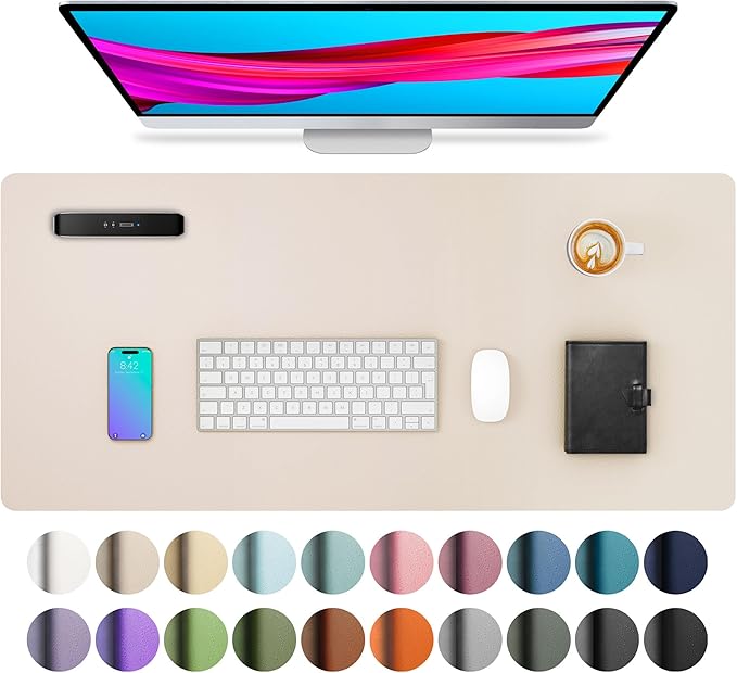 Aothia Large PU Leather Desk Pad Protector – Non-Slip Mouse Pad & Writing Mat