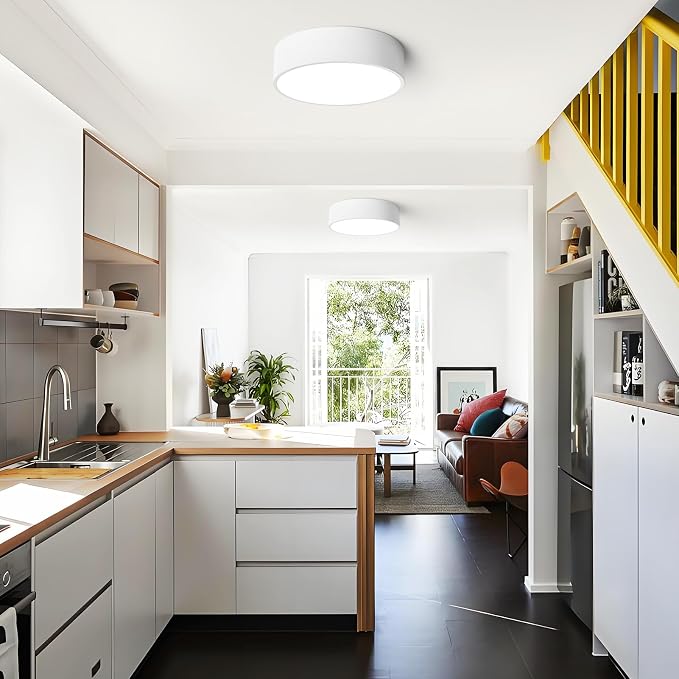 Dimmable LED White Flush Mount Ceiling Light Fixture